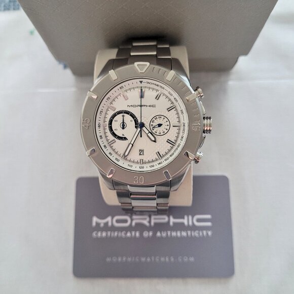 Morphic M94 Series Men's Chronograph White Dial Bracelet Watch - Picture 4 of 7